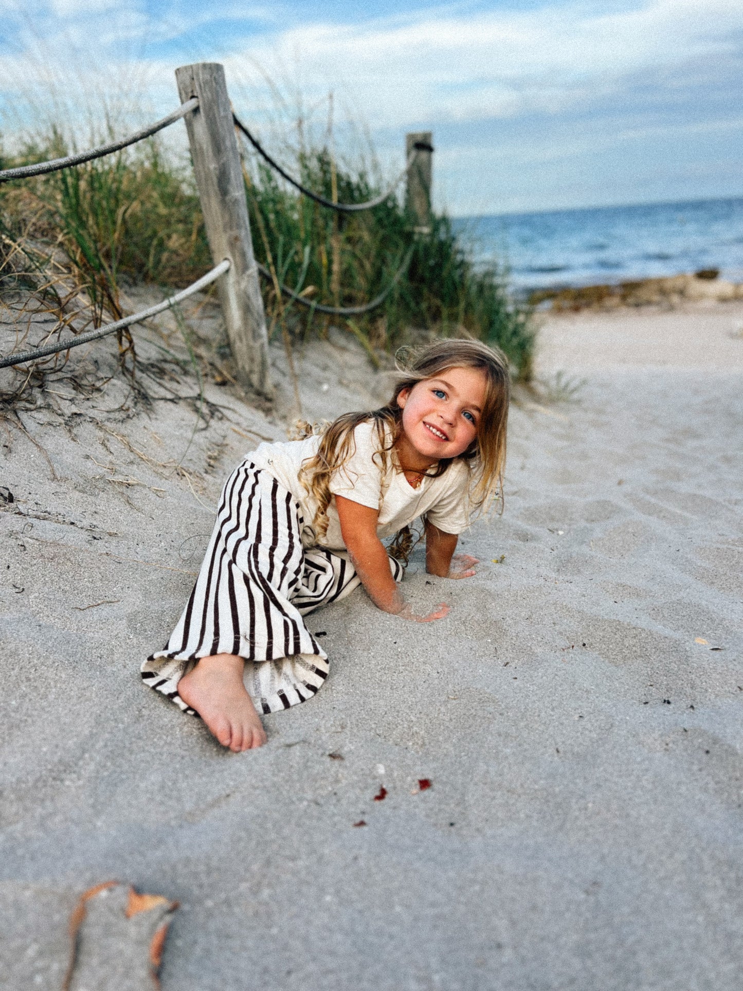 WIDE-LEG PANTS | COCONUT VERTICAL STRIPE