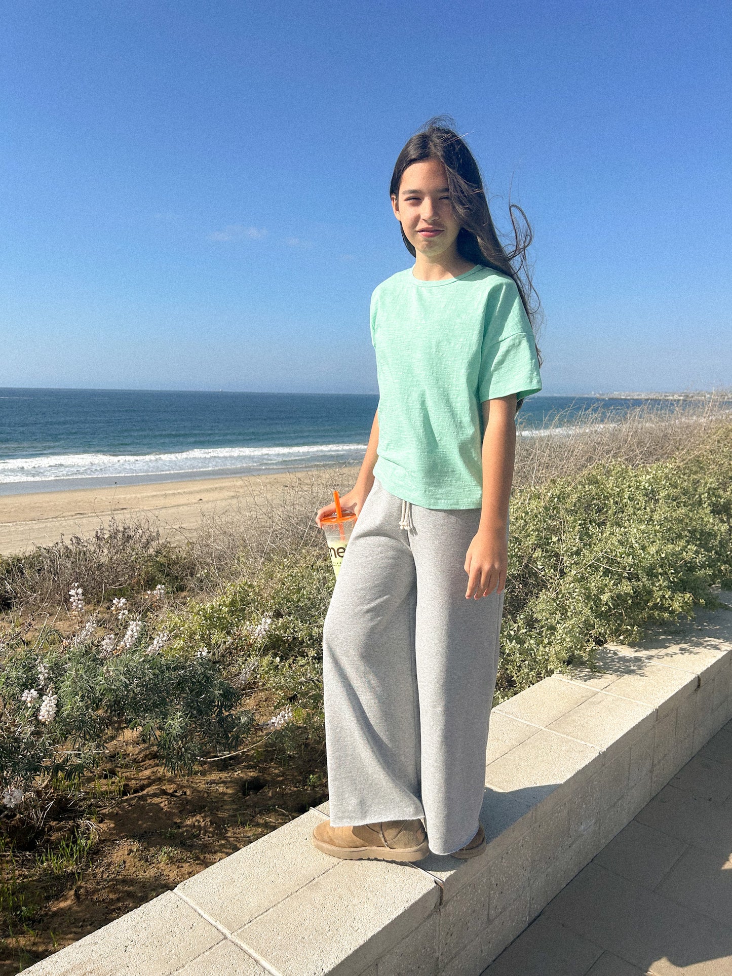 WIDE-LEG SWEATS | HEATHER GREY