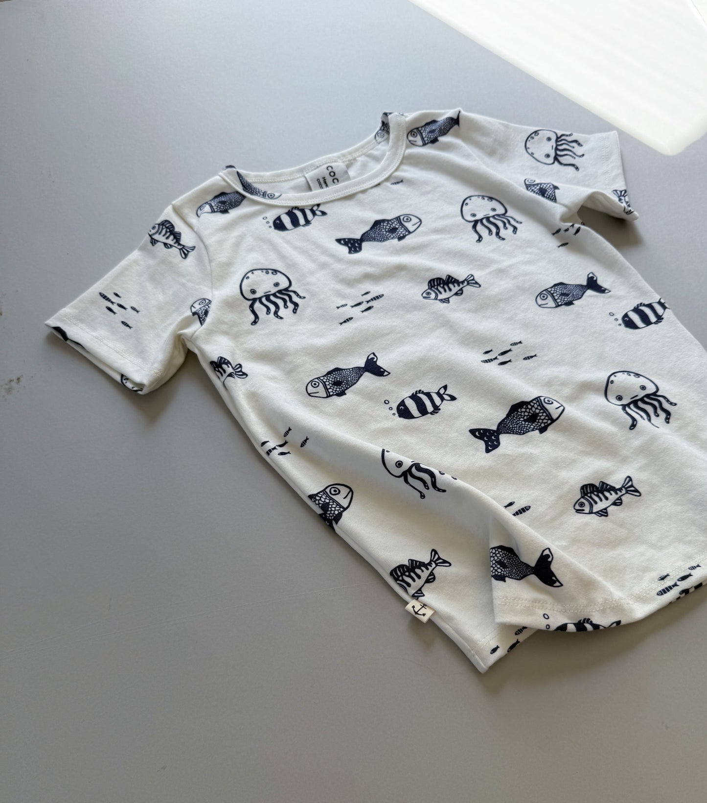 CLASSIC TEE - FISH + JELLY ON WHITE