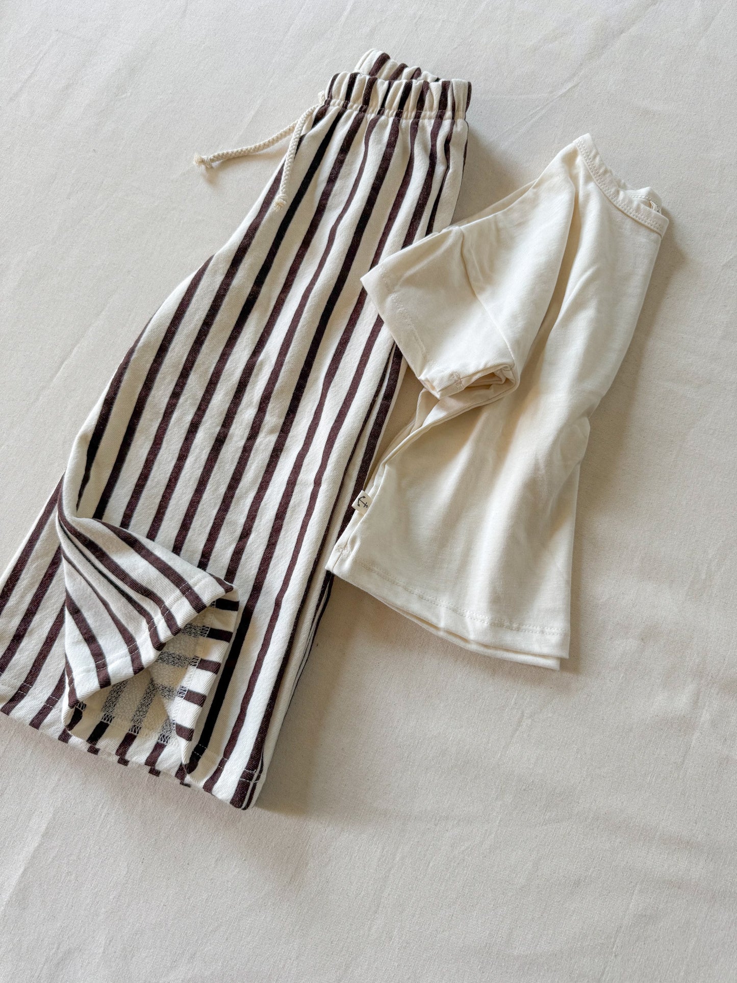 WIDE-LEG PANTS | COCONUT VERTICAL STRIPE