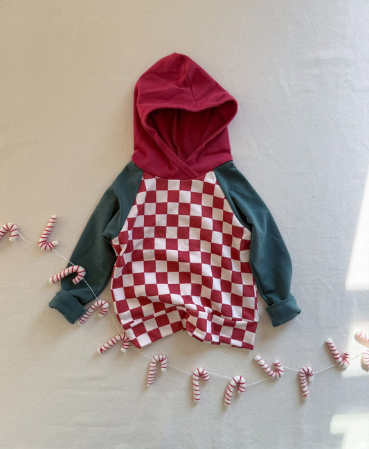 Classic Hoodie | FADED CURRANT CHECK - COLORBLOCK