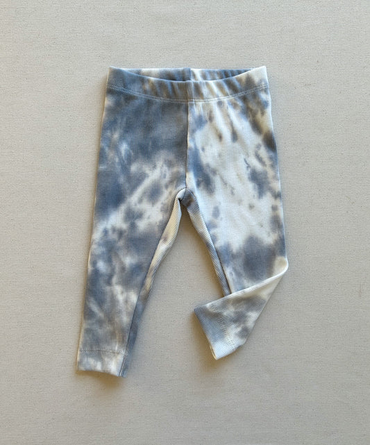 Hand dyed Rib Knit Leggings | RAIN CLOUD TIE-DYE