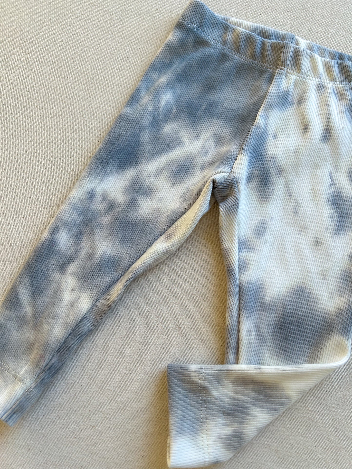 Hand dyed Rib Knit Leggings | RAIN CLOUD TIE-DYE