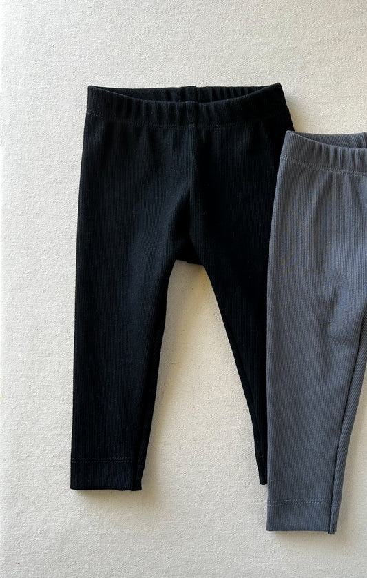 Rib Knit Leggings | BLACK PEARL