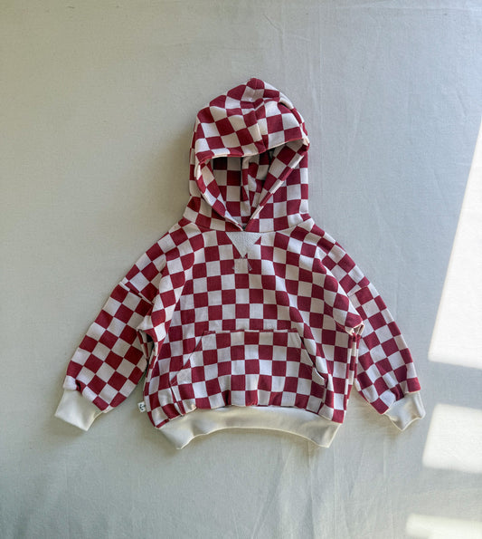Retro Hoodie | FADED CURRANT CHECK