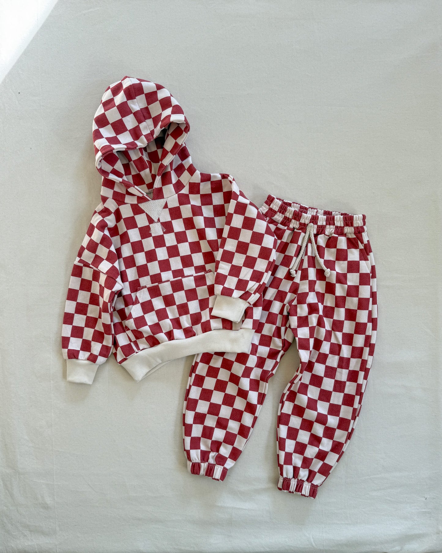 Retro Hoodie | FADED CURRANT CHECK