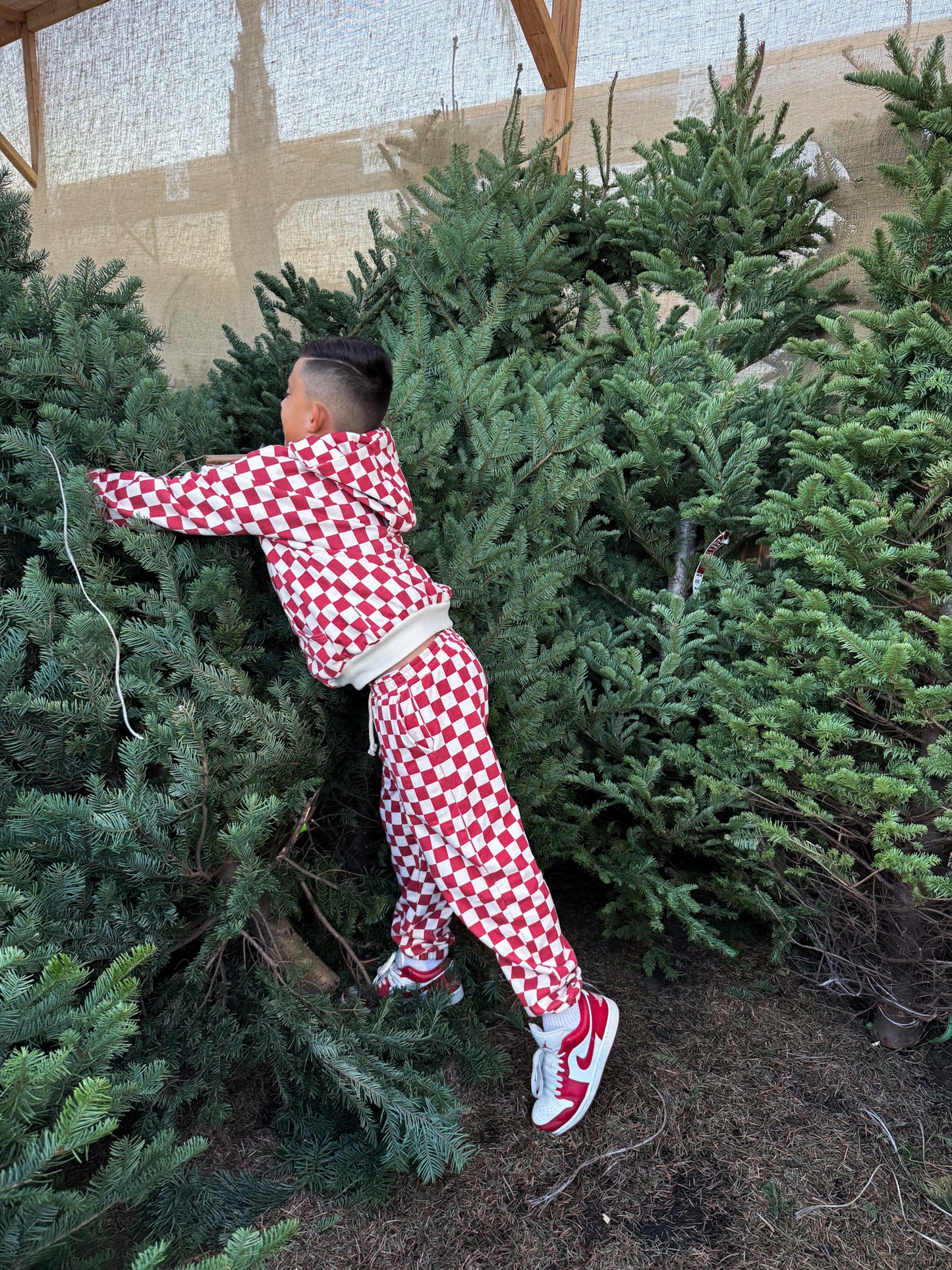 Retro Sweats | FADED CURRANT CHECK