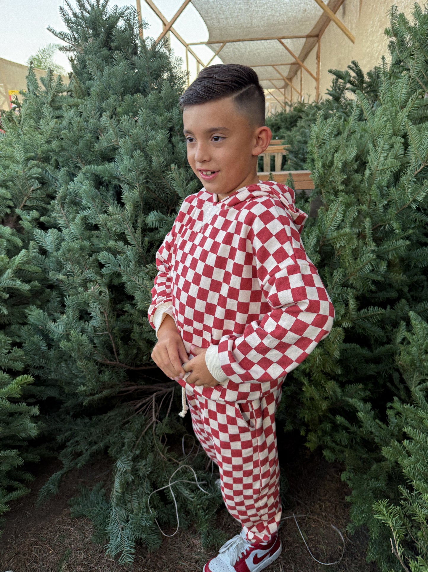 Retro Sweats | FADED CURRANT CHECK