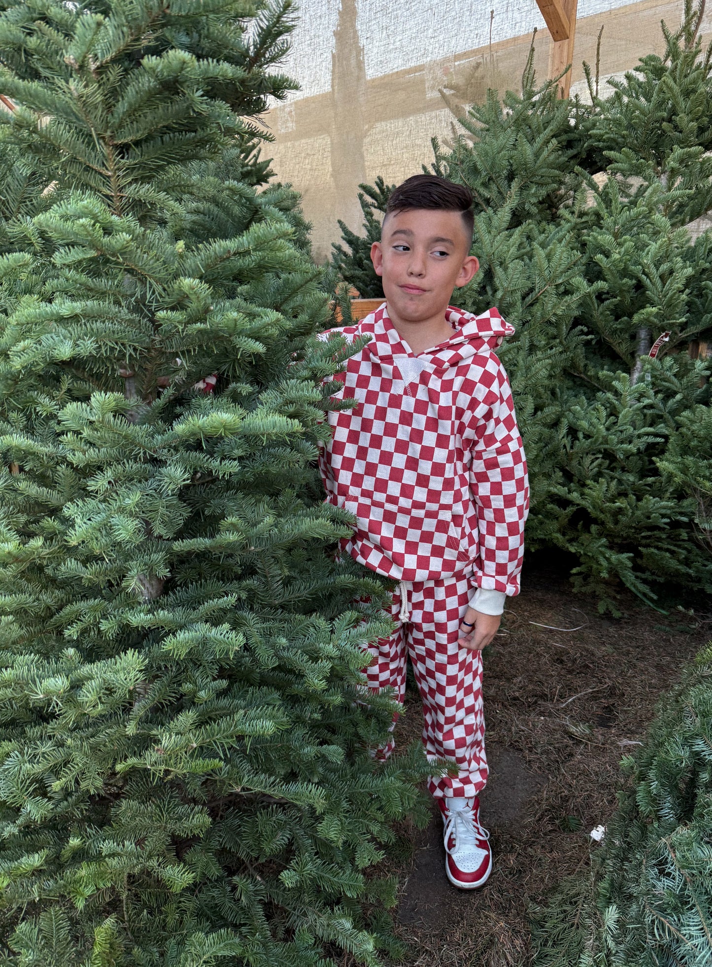 Retro Sweats | FADED CURRANT CHECK