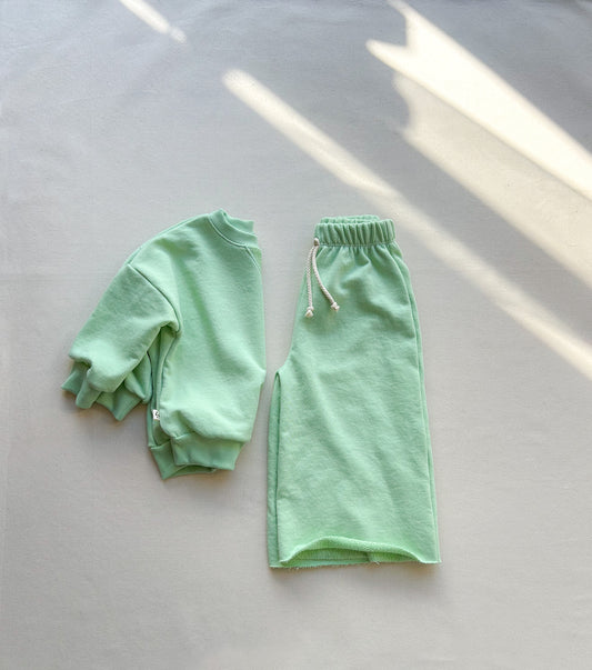 WIDE-LEG SWEATS | FROSTED LIME (pre-order)