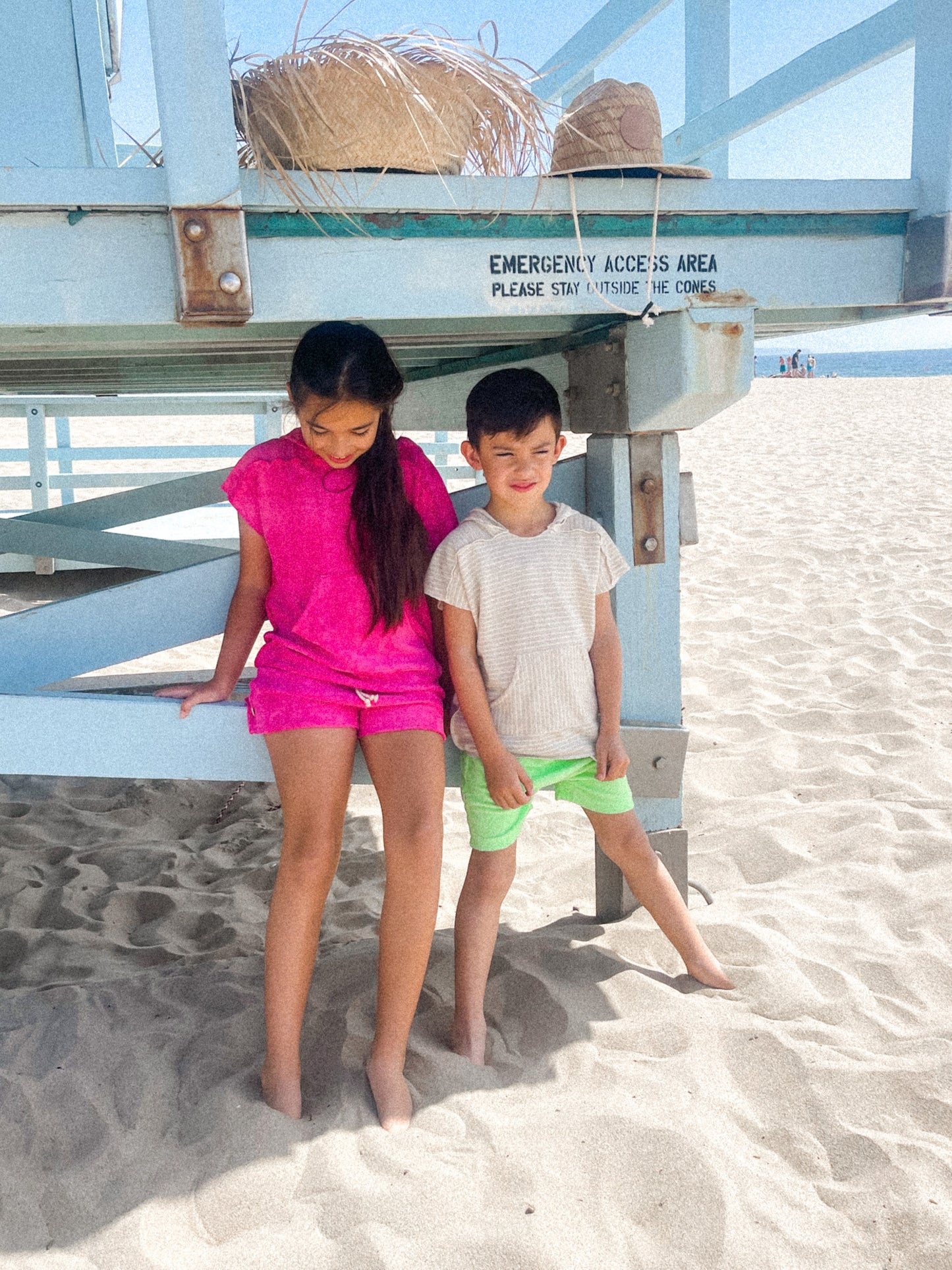 BEACH PONCHO - LAGUNA/FROSTED LIME SUN + SEA