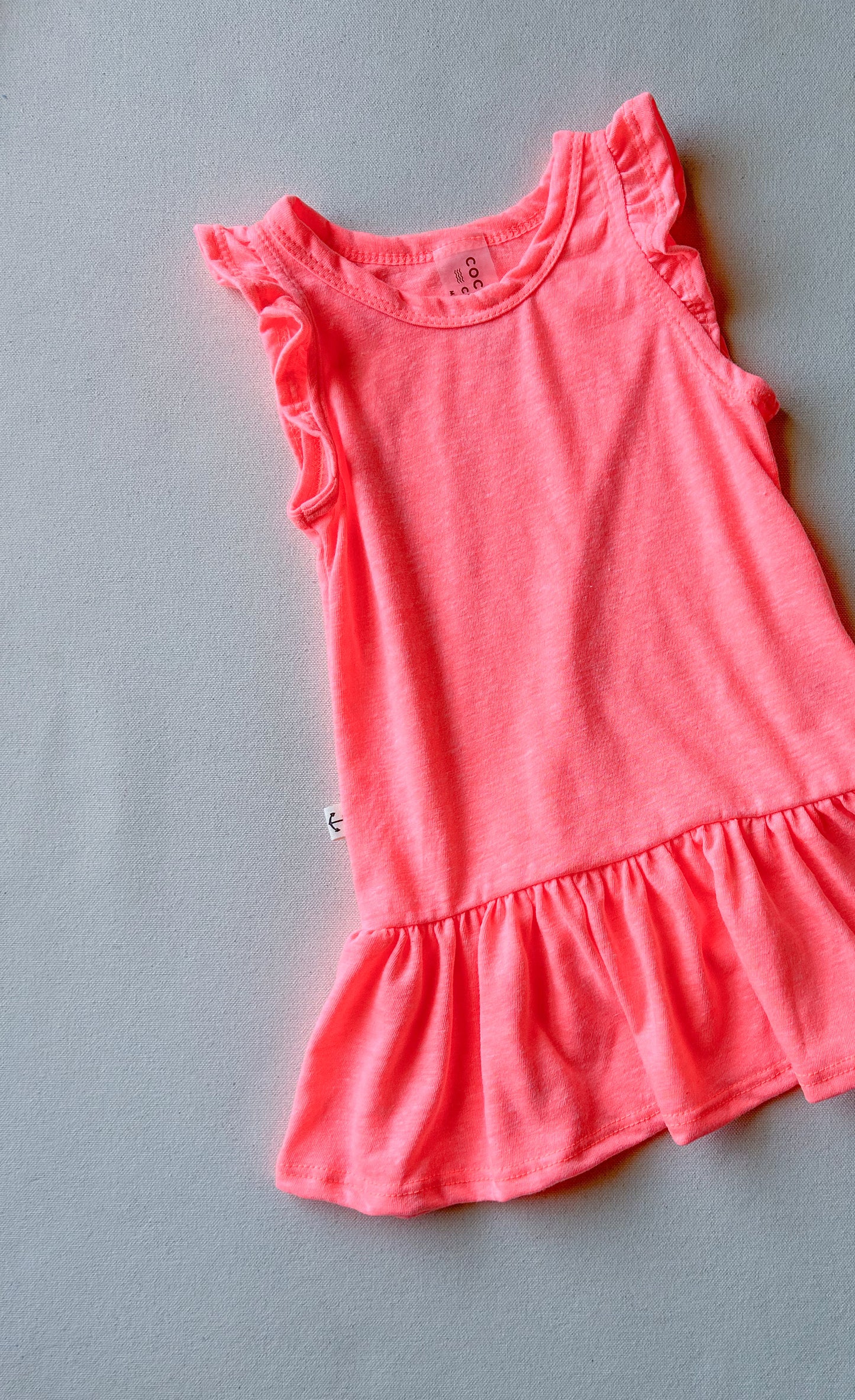 FLUTTER TANK DRESS | NEON GUAVA