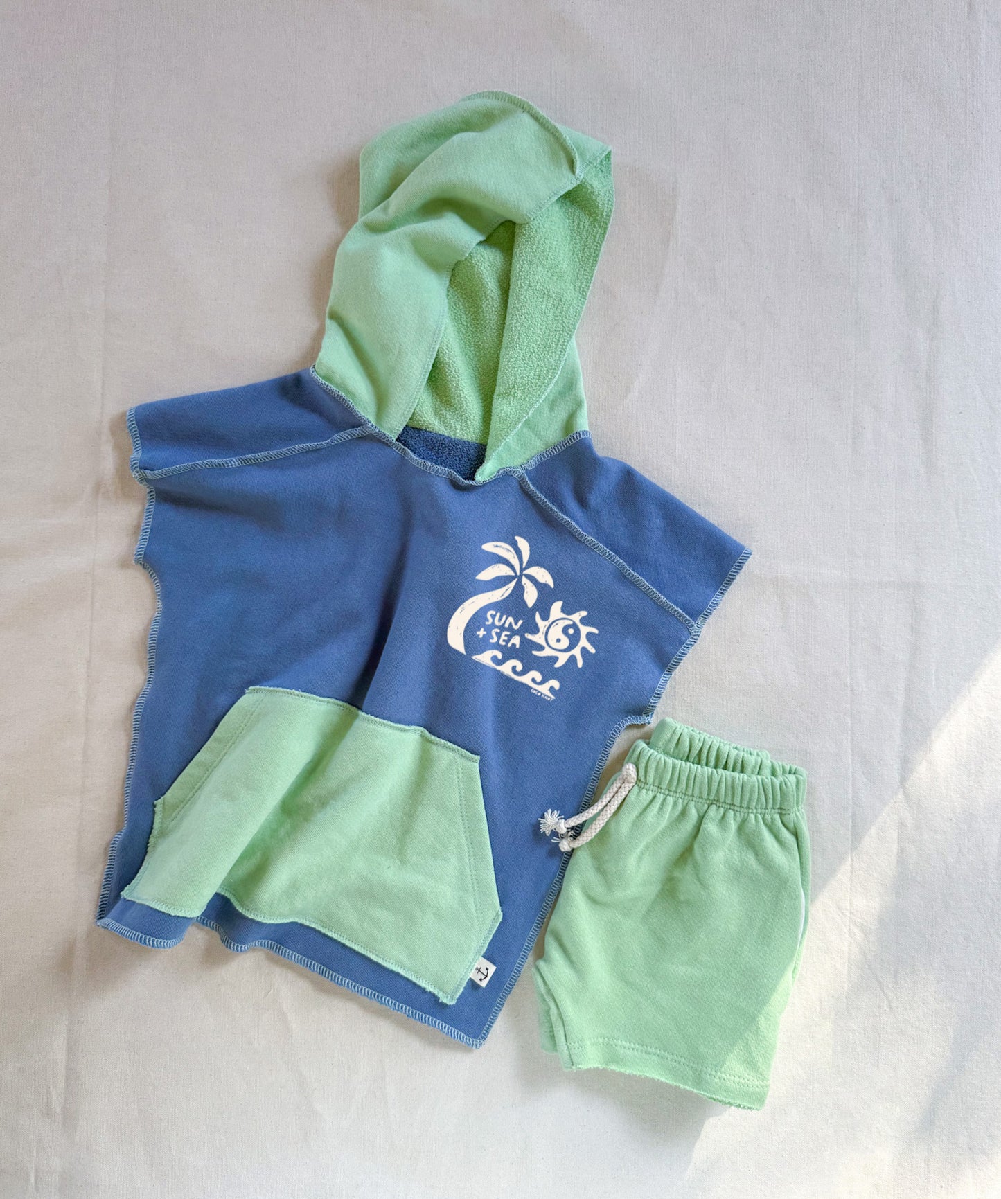 BEACH PONCHO - LAGUNA/FROSTED LIME SUN + SEA