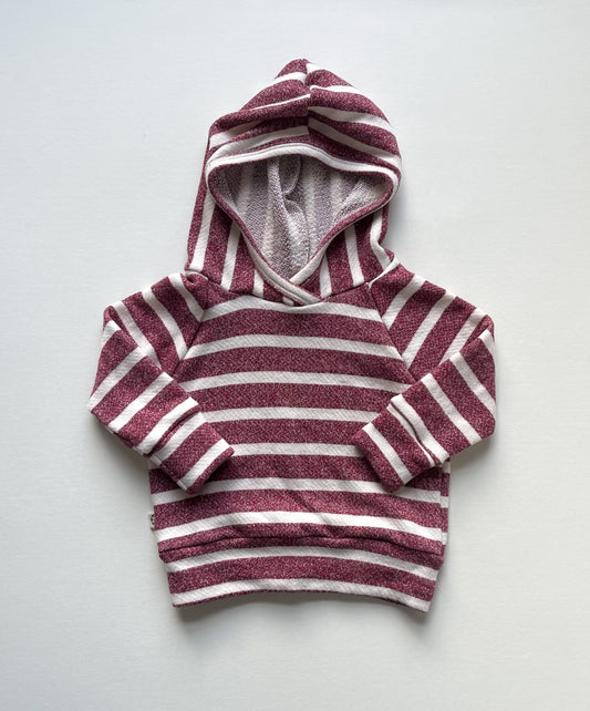 Classic Hoodie - Sugared Cranberry Stipe