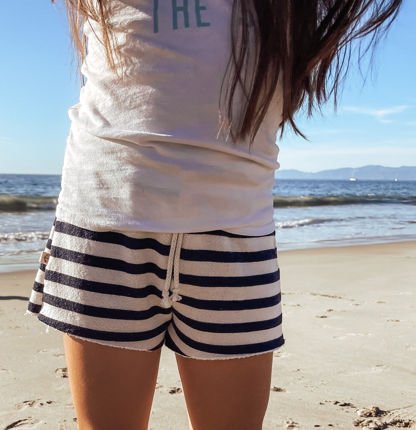 GIRL SHORTS - PEBBLE STRIPE CONFETTI