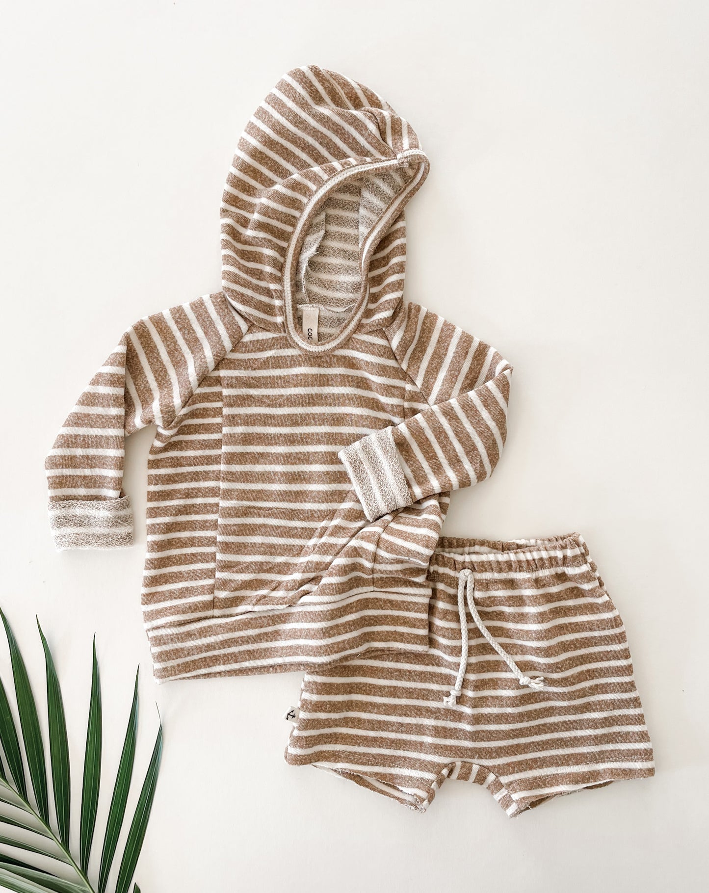 BEACH HOODIE - HEATHER SAND STRIPE