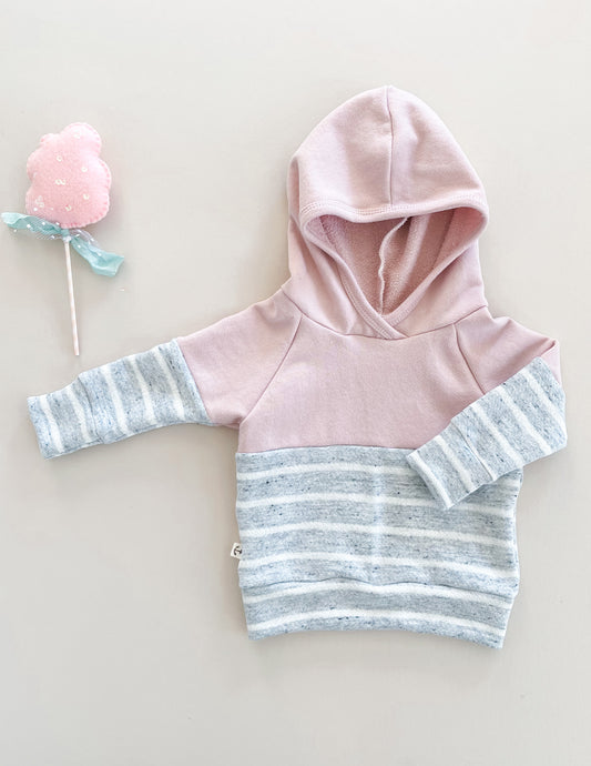 Classic Hoodie | COTTON CANDY/ PEBBLE STRIPE CONFETTI COLOR BLOCK