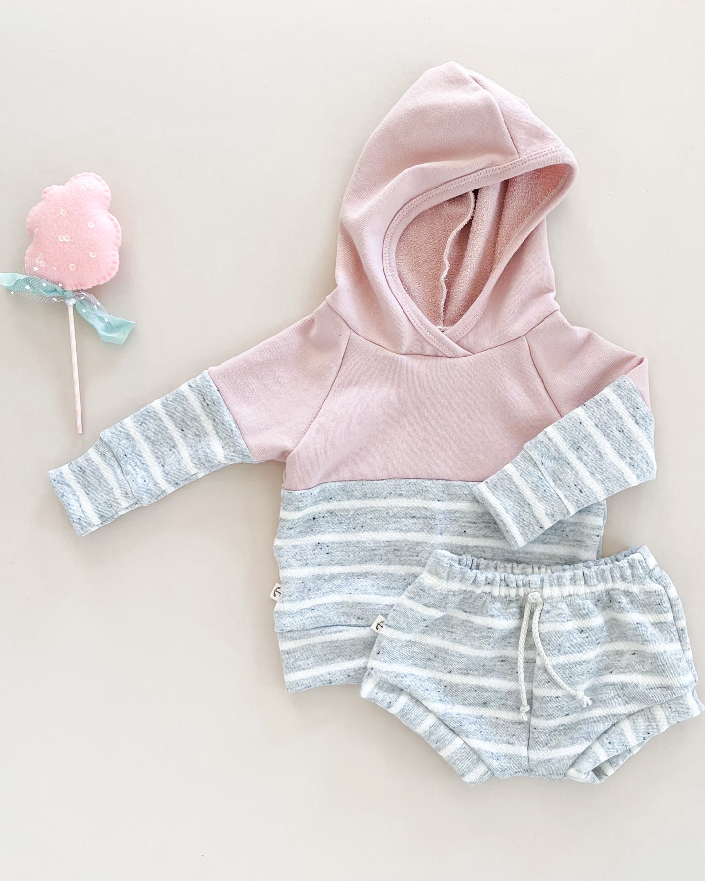 Classic Hoodie | COTTON CANDY/ PEBBLE STRIPE CONFETTI COLOR BLOCK