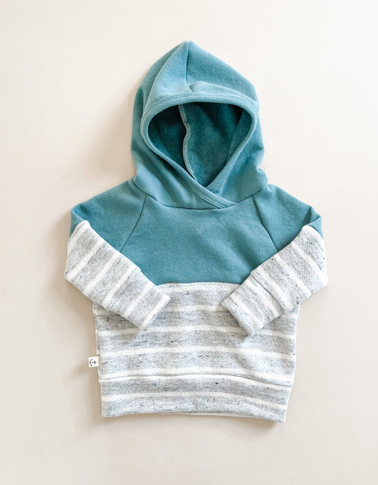 Classic Hoodie | KINGFISHER / PEBBLE STRIPE CONFETTI COLOR BLOCK