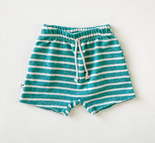 BOY SHORTS - HEATHER TEAL STRIPE