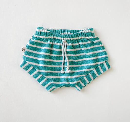 Shorties - Heather Teal Stripe