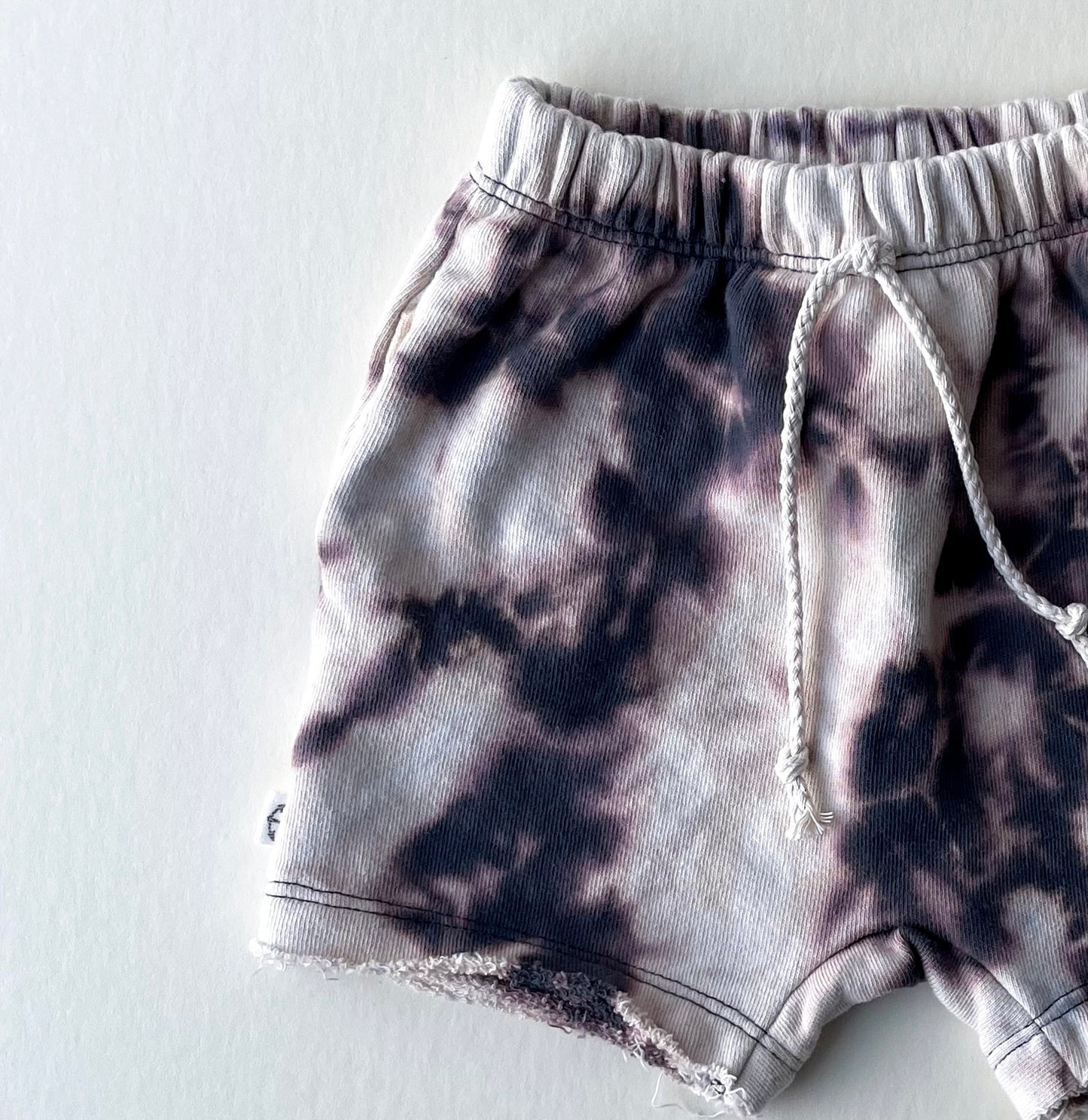 BOY SHORTS - BLACK SAND REVERSE TIE-DYE