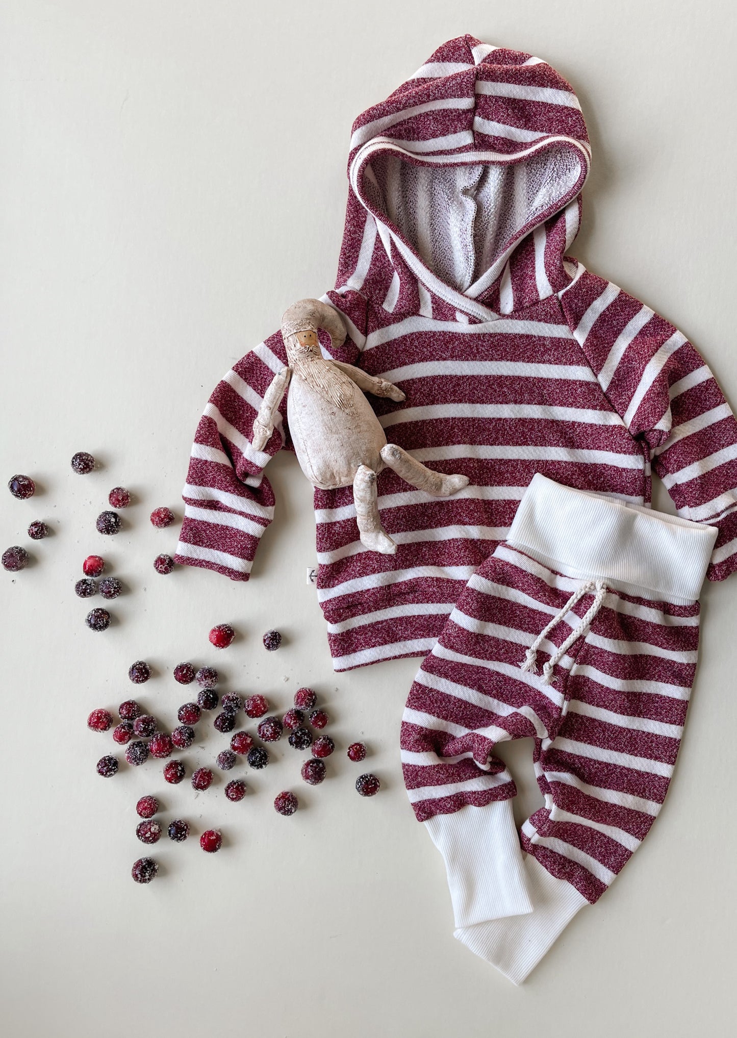 Classic Hoodie - Sugared Cranberry Stipe